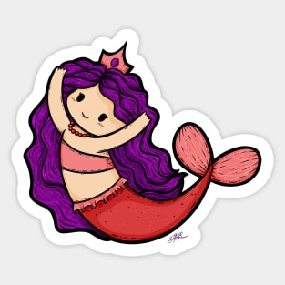 Cute Mermaid Illustration Sticker